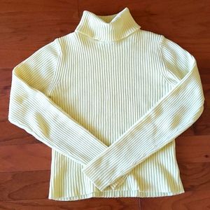 Pale yellow juniors girls ribbed turtle neck
